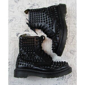RARE DOC DR. MARTENS BLACK SPIKE STUD LEATHER BOOTS US 6 uk 4 eu 37 gothcore